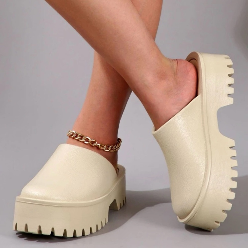 Shein Tan Platform Mules